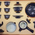 Набор посуды для  чайной  церемонии (синий лотос)
