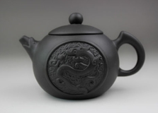 Чайник  ручной работы "Черный Дракон и Феникс", 170 мл