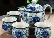 Набор для чайной церемонии  "Синий цветок" (5 предметов)