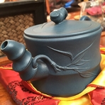 Глиняный чайник ручной работы (Авторский в одном экземпляре, голубая глина )