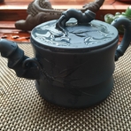 Глиняный чайник ручной работы (Авторский в одном экземпляре, голубая глина )