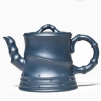 Глиняный чайник ручной работы 031/1 (Голубая глина)