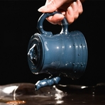Глиняный чайник ручной работы 031/1 (Голубая глина)