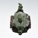 Глиняный чайник ручной работы (зеленая исинская  глина /039)