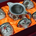 Чайный набор посуды с двойными стенками  (Птица)